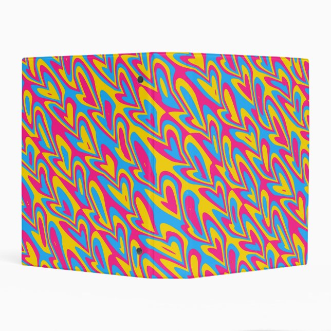 Groovy Trippy Squiggly Quirky Pansexual Pride  Mini Binder (Background)