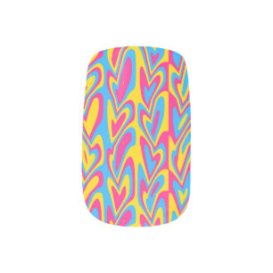 Groovy Trippy Squiggly Quirky Pansexual Pride Minx Nail Art