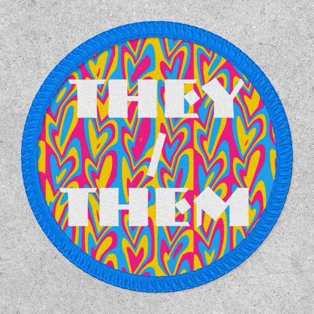 Groovy Trippy Squiggly Quirky Pansexual Pride  Patch (Front)