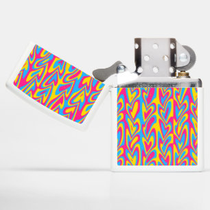 Groovy Trippy Squiggly Quirky Pansexual Pride Zippo Lighter