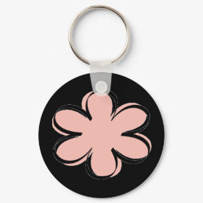Groovy Tuesday Pink Flower Key Chain