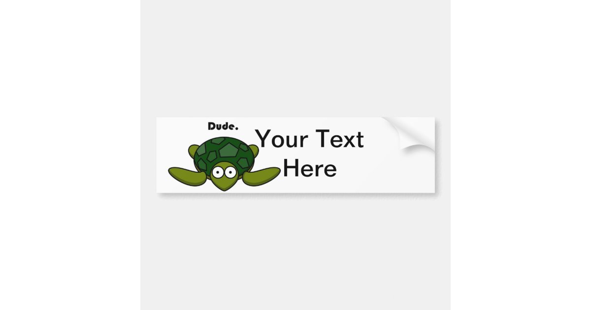 Groovy Turtle Dude Cartoon Bumper Sticker | Zazzle