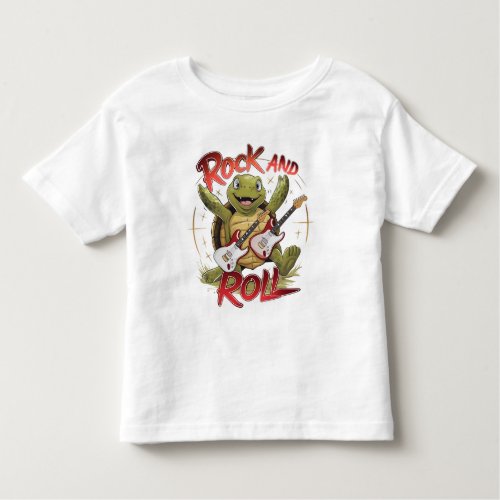Groovy Turtle Rocking Out Rock And Roll Toddler T_shirt