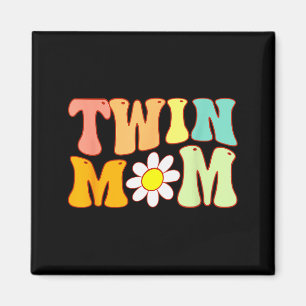 Groovy Twin Mama Funny Mother's Day For New Mom Of Magnet