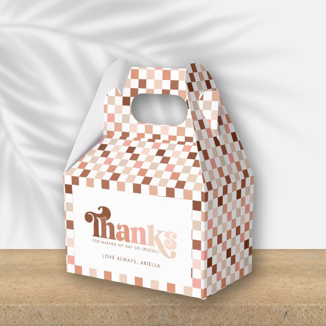 Groovy Two Cool Girls Checkered 2nd Birthday  Favor Boxes (Creator Uploaded)