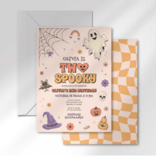 Groovy Two Spooky Halloween Second Birthday Invitation