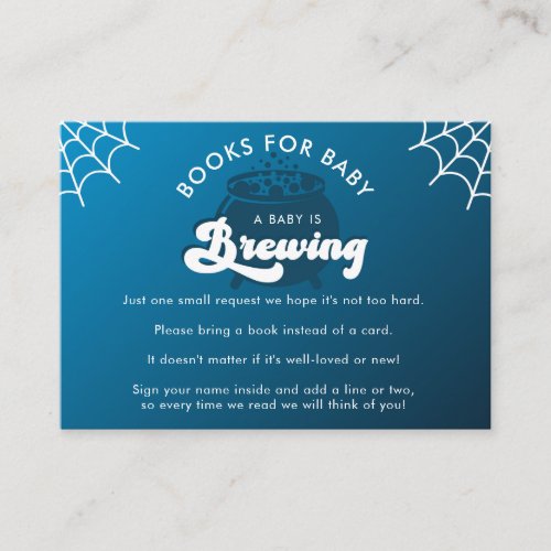 Groovy Typography Retro Books for Boy Baby Shower Enclosure Card
