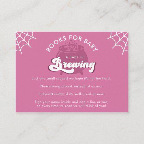 Groovy Typography Retro Books for Girl Baby Shower Enclosure Card