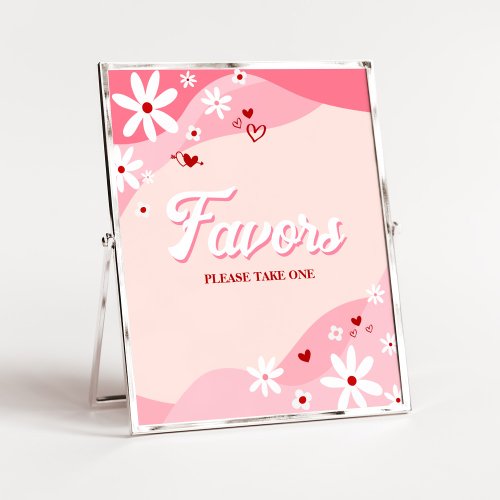 Groovy Valentine Baby Shower Favors Poster