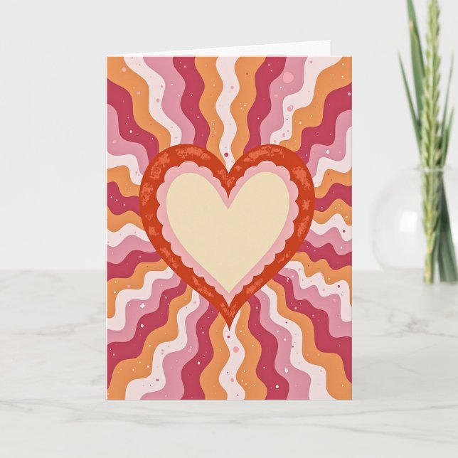 Groovy Valentine Heart Card (Front)