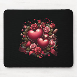 Groovy Valentine Vibes Valentines Day Girls Womens Mouse Pad