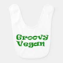 "Groovy vegan" baby bib