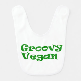 "Groovy vegan" baby bib