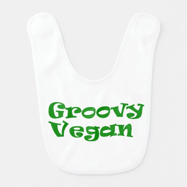 "Groovy vegan" baby bib (Front)