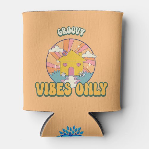 Groovy Vibes Only Can Cooler