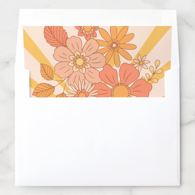 Groovy Vibes Retro Wedding Vintage Envelope Liner (In Envelope)