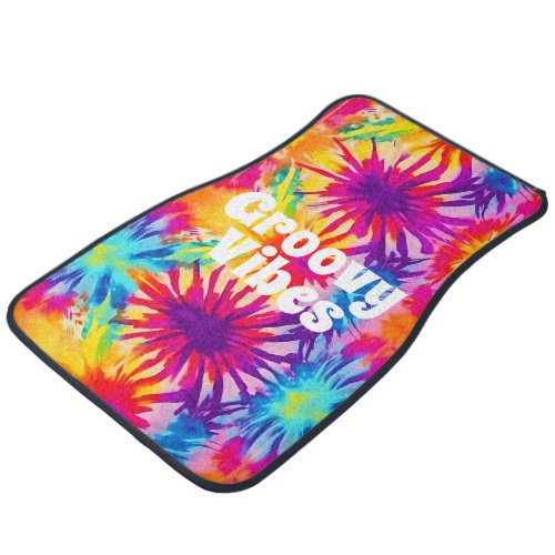 Groovy Vibes Tie Dye Customizable Car Floor Mat