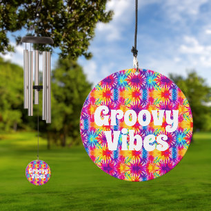 Groovy Vibes Tie Dye Customizable Wind Chime
