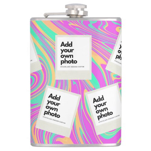 Groovy Vintage Add Your Own Photo Flask