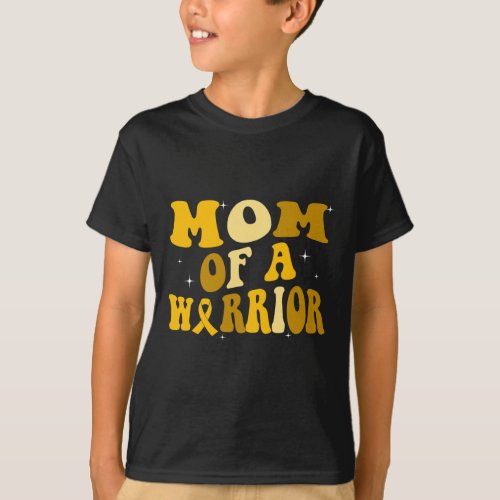 Groovy Vintage Childhood Cancer Awareness Mom Of W T_Shirt