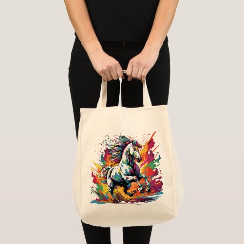 Groovy Vintage Race Horse Pop Art Tote Bag