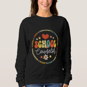 Groovy Vintage School Counselor Teacher Back To Sc Sweatshirt