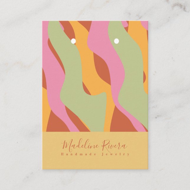 Groovy Waves Handmade Artisan Earing Display Card (Front)