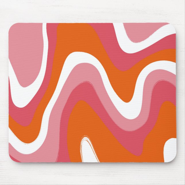 Groovy Wavy Colorful 70s  Mouse Pad (Front)