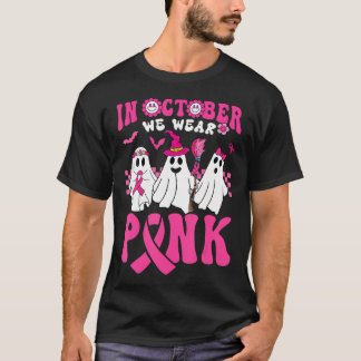 Groovy Wear Pink Breast Cancer Warrior Ghost Hallo T-Shirt