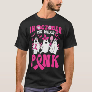 Groovy Wear Pink Breast Cancer Warrior Ghost Hallo T-Shirt