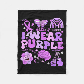 Groovy Wear Purple Support Epilepsy Awareness Day Fleece Blanket