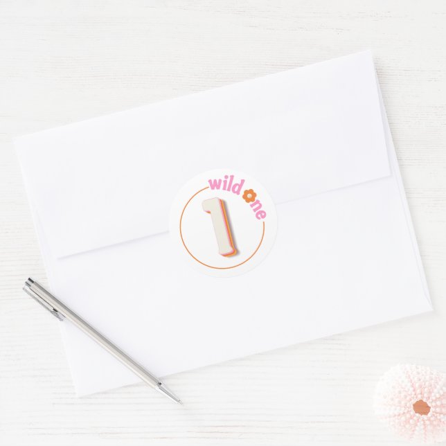 Groovy Wild One Birthday Sticker | Retro Daisy Boh (Envelope)
