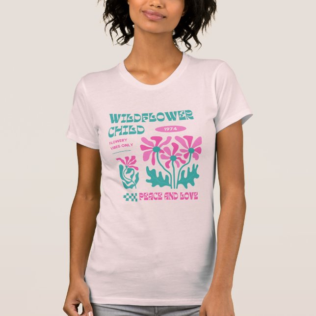 Groovy Wildflower Retro Vibes T-Shirt (Front)