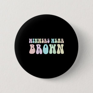 Groovy Winners Wear Brown Summer Camp Competition Button