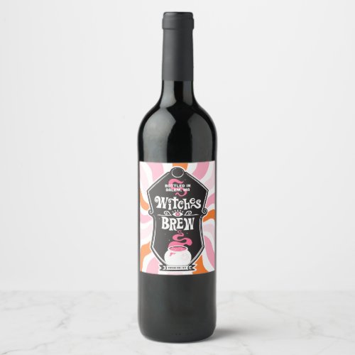 Groovy Witches Brew Wine Label