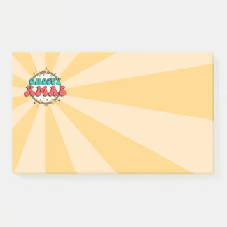 Groovy Xmas text retro cartoon seasonal Post-it Notes