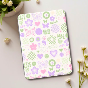 Groovy Y2K Good Vibes Butterfly Pattern Kindle Cover