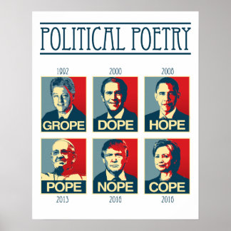 Grope Dope Hope Pope Nope Cope Poster