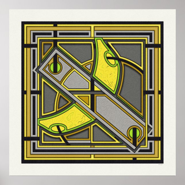 Gros Cavandish – Geometric Industrial Art Deco Des Poster (Front)