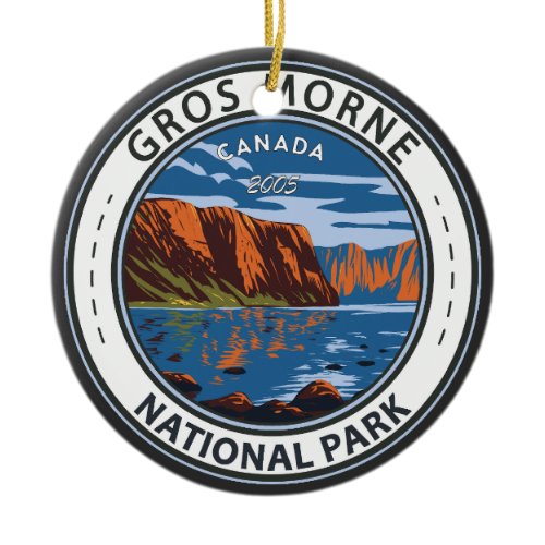 Gros Morne National Park Canada Travel Art Vintage Ceramic Ornament