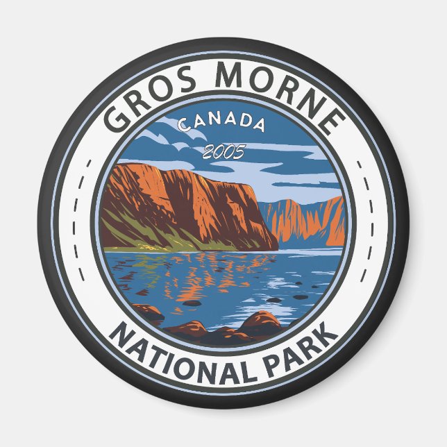 Gros Morne National Park Canada Travel Art Vintage Magnet (Front)
