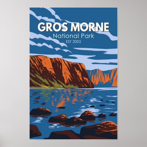 Gros Morne National Park Canada Travel Art Vintage Poster