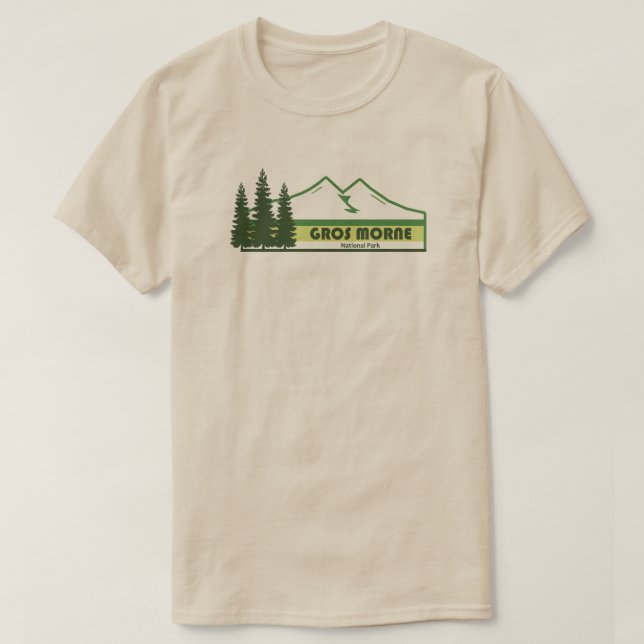 Gros Morne National Park Green Stripes T-Shirt (Design Front)