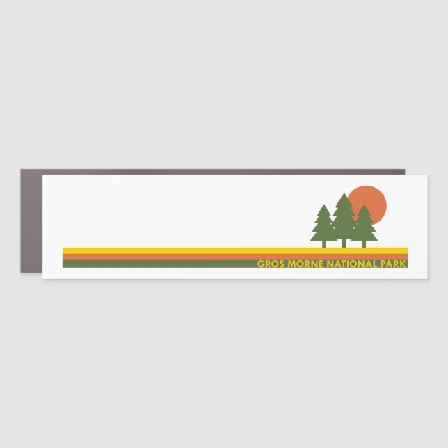 Gros Morne National Park Pine Trees Sun Car Magnet (Front)