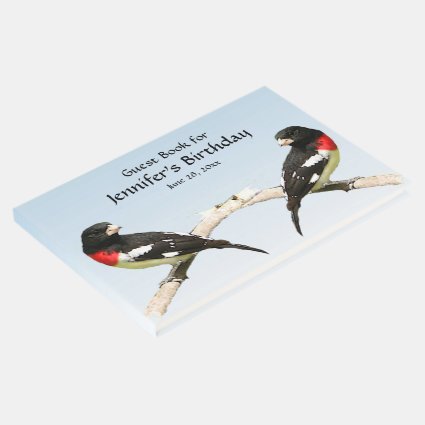 Grosbeak Bird Birthday Party Guest Book