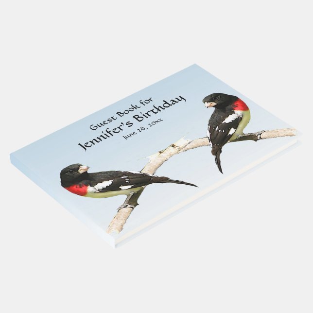 Grosbeak Bird Birthday Party Guest Book (Corner)