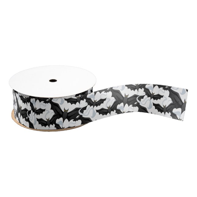 Grosgrain Ribbon-Halloween Bats Ribbon (Spool)