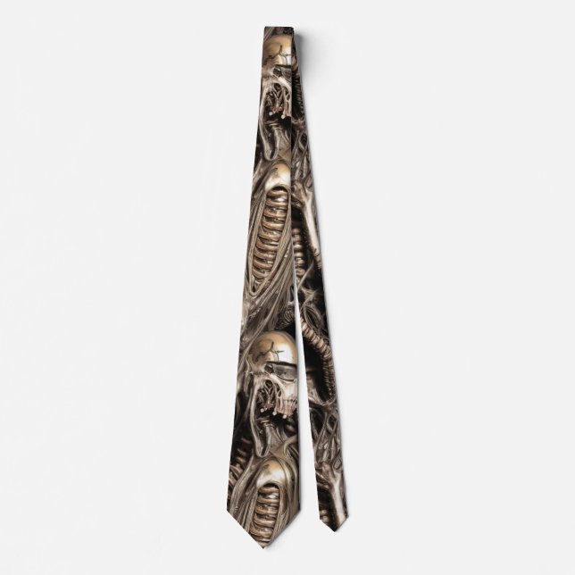 Gross Alien Biomatter Xenomorph Hive Structure Neck Tie (Front)