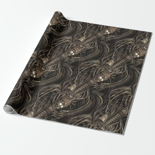Gross Alien Spine Serpents Wrapping Paper