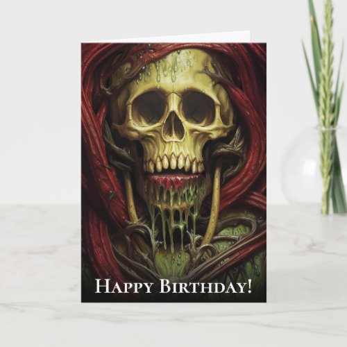 Gross Biomutant Horror Skull Card